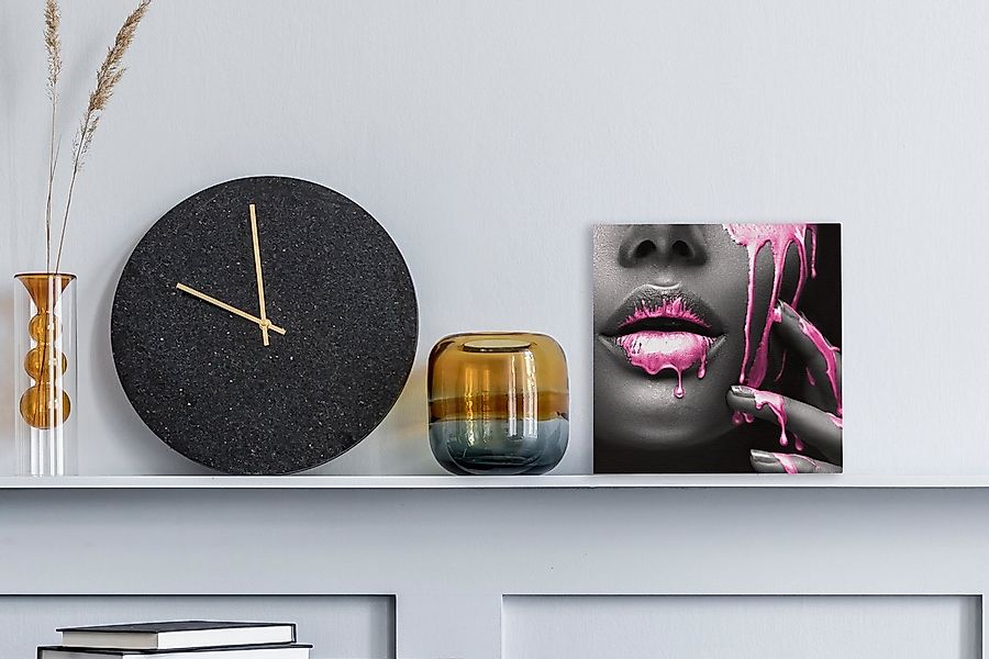 OneMillionCanvasses® Leinwandbild Lippen - Rosa - günstig online kaufen