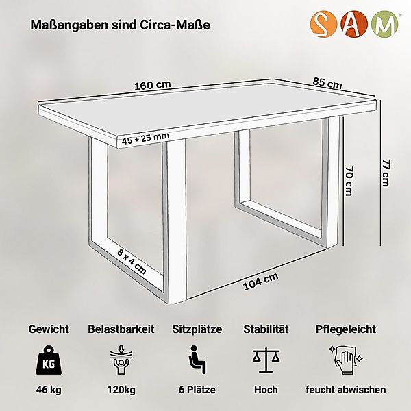 SAM® Esstisch Pearl, Akazienholz, gerade Kante, günstig online kaufen