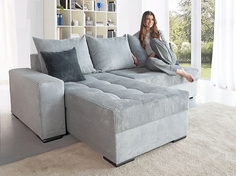 COLLECTION AB Ecksofa "Josy L-Form, B: 214 cm in Cord, Cord-Mix" mit Bettfu günstig online kaufen