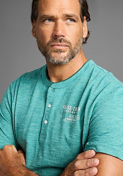 Man's World Henleyshirt mit Stehkragen-Optik und funktionaler Knopfleiste günstig online kaufen