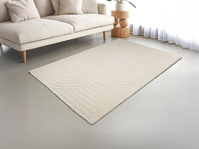 Handgetufteter Teppich - 100% Wolle – 160 × 230 cm – Wollweiß – 2000 g/m² – günstig online kaufen