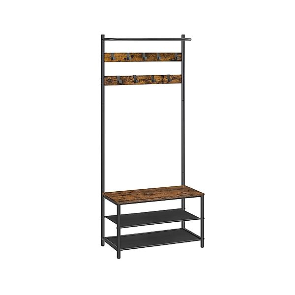 Vasagle Garderobenständer 32,2 cm x 64 cm x 180 cm Braun-Schwarz günstig online kaufen