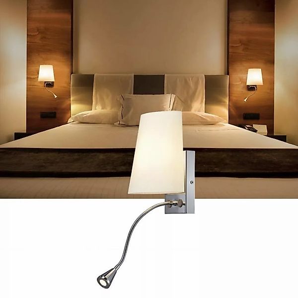 LED Wandleuchte Coupa Flex, weiß, silber, G9, mit Lesearm günstig online kaufen