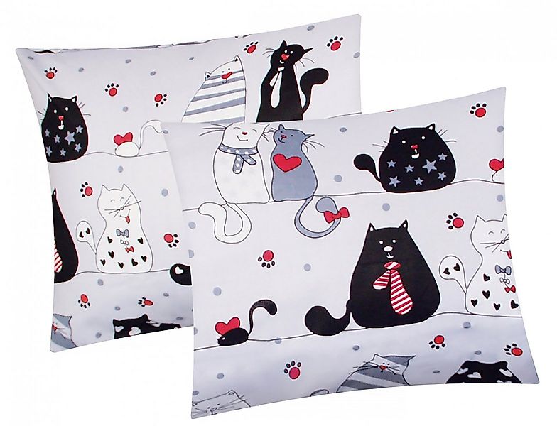 Heubergshop Kissenbezug, (2 Stück), 2er Set 40x40cm Katzen Pfoten Kinder (K günstig online kaufen