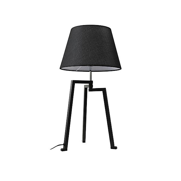 Lucande Tischlampe Amona 10020462 in Schwarz aus Metall 1-flammig E27 Tripo günstig online kaufen