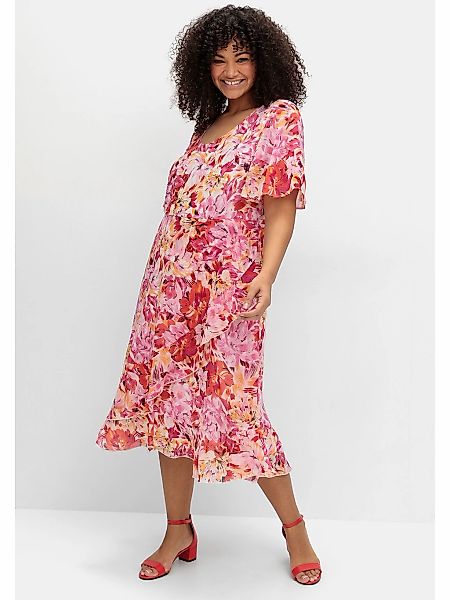 sheego by Joe Browns Chiffonkleid "Große Größen", mit Blumendruck und Flüge günstig online kaufen