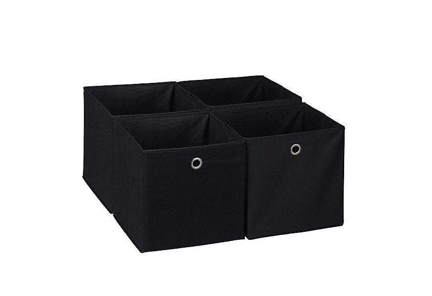 relaxdays Aufbewahrungsbox im 4er Set, schwarz günstig online kaufen
