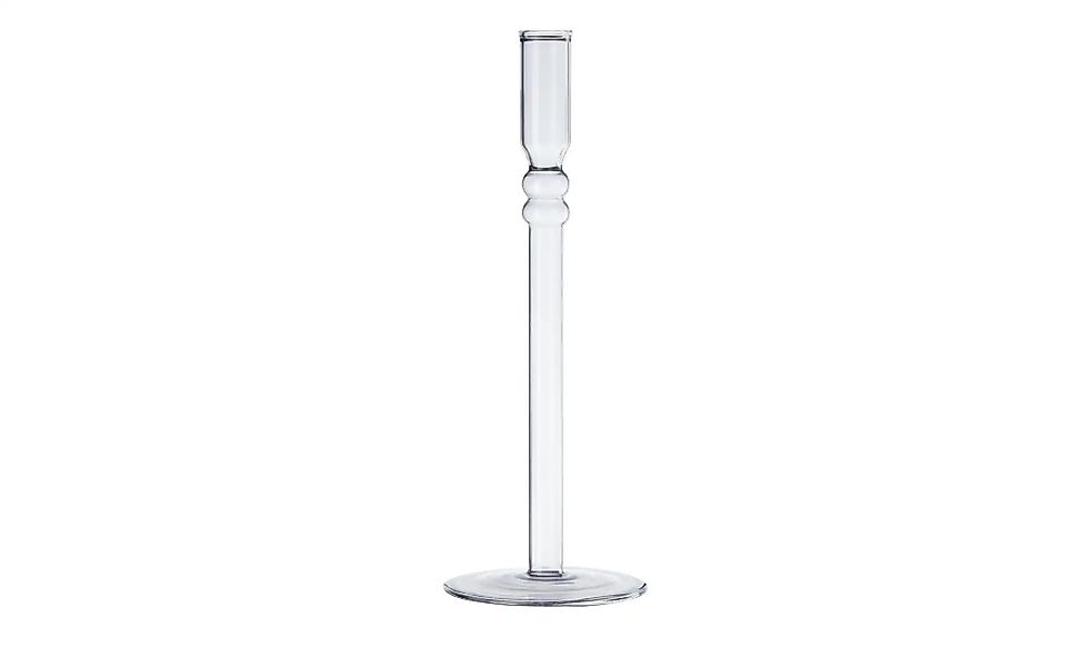 HOME STORY Kerzenständer   ¦ blau ¦ Glas ¦ Maße (cm): H: 28  Ø: 10 Accessoi günstig online kaufen