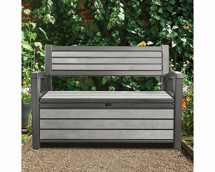 DOTMALL Big-Sofa 2-Seater Garden Bench with Storage Box "Hudson" 227 L Grey günstig online kaufen