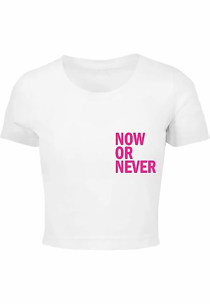 Merchcode T-Shirt "Merchcode Damen Ladies Now Or Never Cropped Tee" 1 Stk. günstig online kaufen