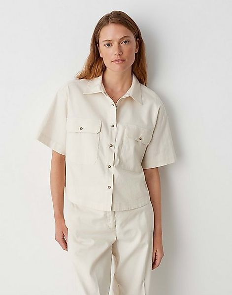 OPUS Kurzarmbluse FRINGO Boxy Fit aus Leinen Mix günstig online kaufen