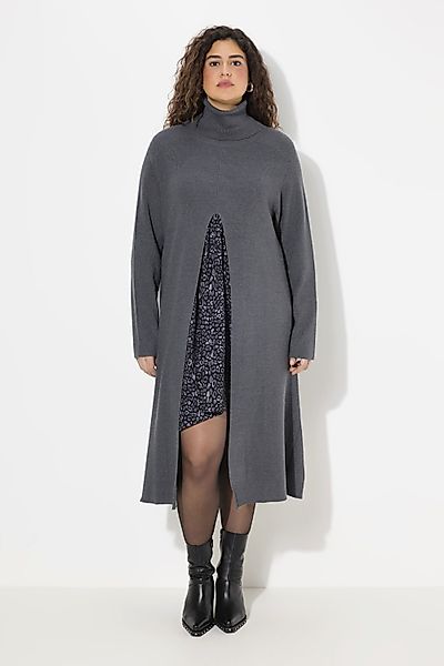 Ulla Popken Strickpullover Long-Pullover A-Linie Stehkragen günstig online kaufen