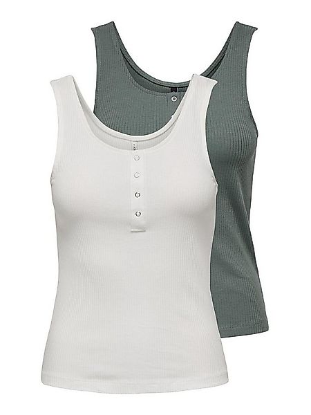 ONLY Ripptanktop ONLSIMPLE LIFE S/L BUTTON TOP JRS CS 2PK (Packung, 2-tlg) günstig online kaufen