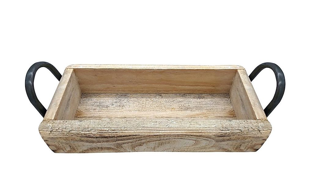 Spetebo Dekoschale Holz Schale Ziegel mit Griffen - 35 x 14 cm (Packung, au günstig online kaufen