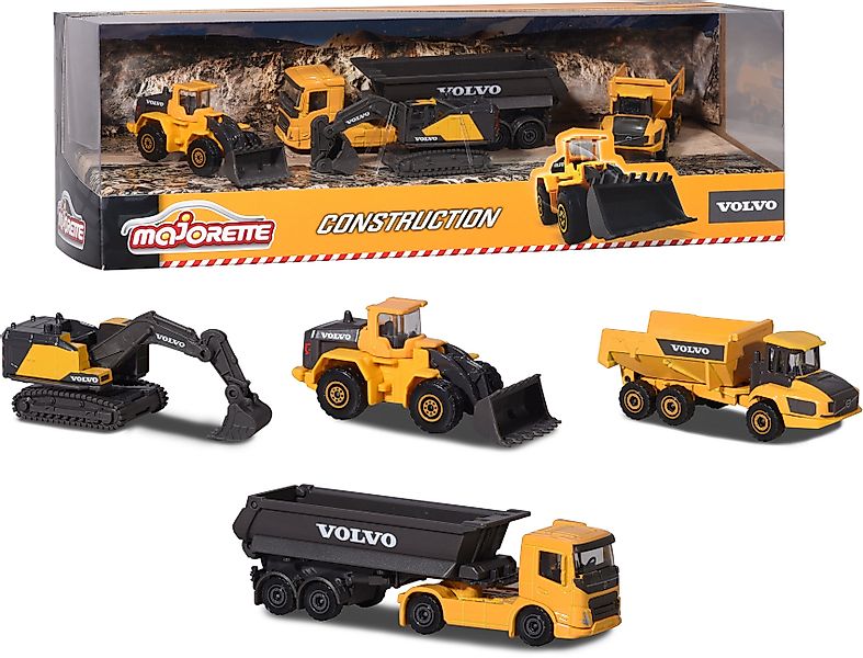 majORETTE Spielzeug-LKW Volvo Fahrzeuge-Set - Baustellenfahrzeuge günstig online kaufen