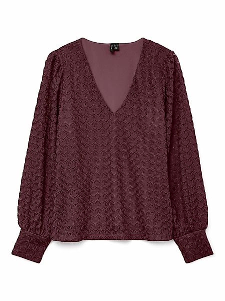 Vero Moda Langarmshirt "VMBECCA LS V-NECK LACE TOP JRS NOOS" günstig online kaufen
