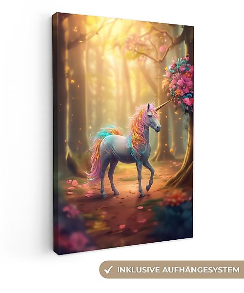 OneMillionCanvasses® Leinwandbild Einhorn - Wald - günstig online kaufen