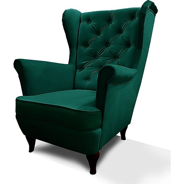 Beautysofa Ohrensessel Sessel FALCO Chesterfield Wohnzimmersessel günstig online kaufen