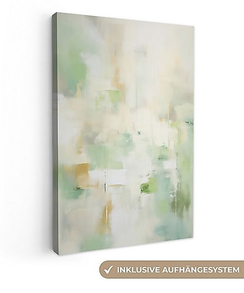 OneMillionCanvasses® Leinwandbild Abstrakt - Kunst - Weiß - Grün - Modern, günstig online kaufen