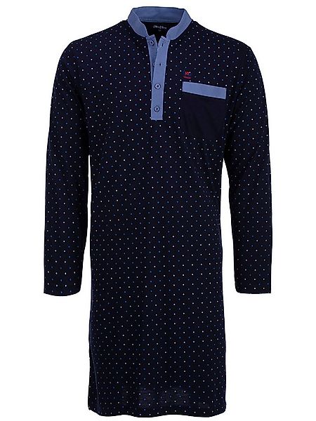 Henry Terre Nachthemd Nachthemd Langarm - Stehkragen mit Punkten günstig online kaufen