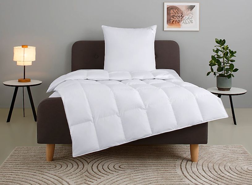 Home affaire Gänsedaunenbettdecke + Kopfkissen "Litrone Bettdecke 135x200 c günstig online kaufen