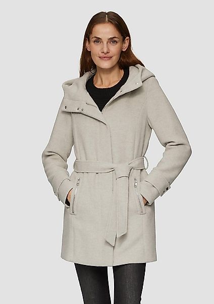 s.Oliver Funktionsmantel Outdoor-Mantel Kurzer Wollmantel mit Bindegürtel günstig online kaufen
