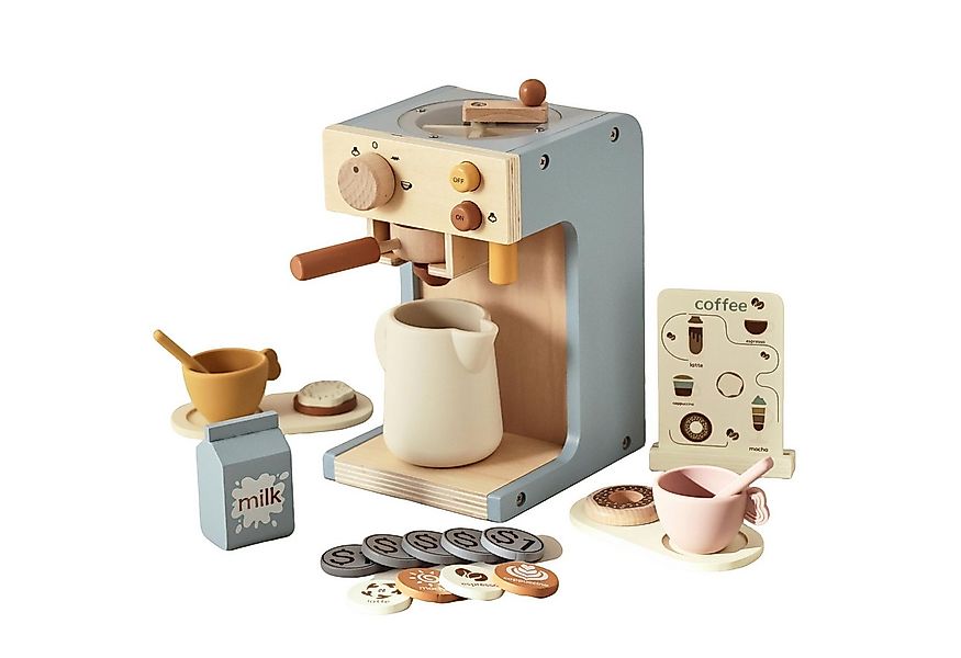CLTYQ Kinder-Kaffeemaschine Kinderküche Kaffeemaschine Kinder Holz, Spielkü günstig online kaufen