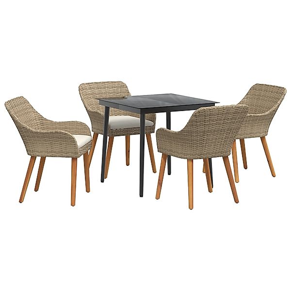 vidaXL 5-Teilige Garten Essgruppe Beige Poly Rattan 3261692 günstig online kaufen