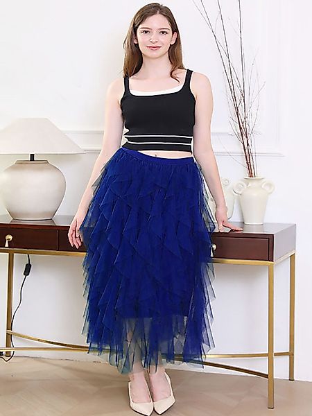 DEBAIJIA Meshrock Damen eleganter langer Rock günstig online kaufen