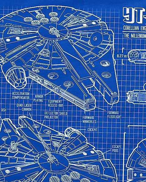 style3 T-Shirt Millennium Falcon star krieg wars imperium der sterne vader günstig online kaufen