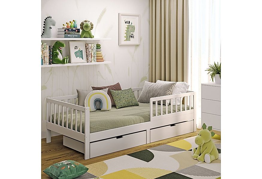 CADANI Kinderbett Nik - abnehmbarer Rausfallschutz - bis 200 kg belastbar ( günstig online kaufen