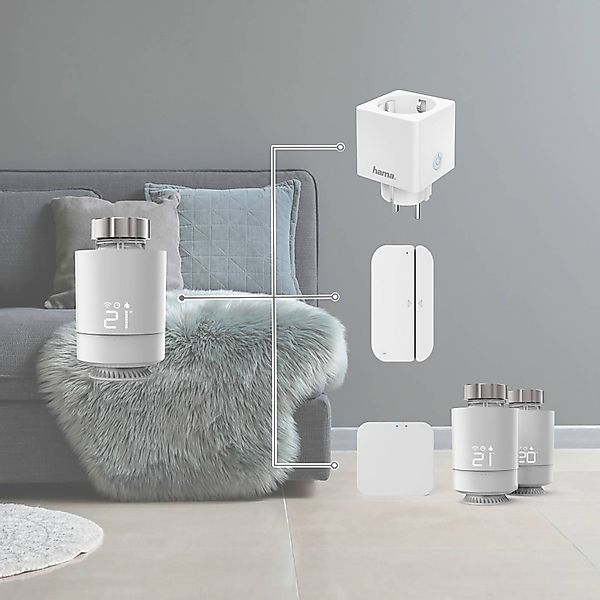 Hama Heizkörperthermostat Smartes Heizkörperthermostat (Adapter, komp. günstig online kaufen