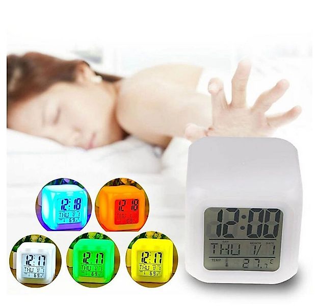 Goods+Gadgets Wecker GOODS+GADGETS LED Würfelwecker – Alarmuhr mit Temperat günstig online kaufen