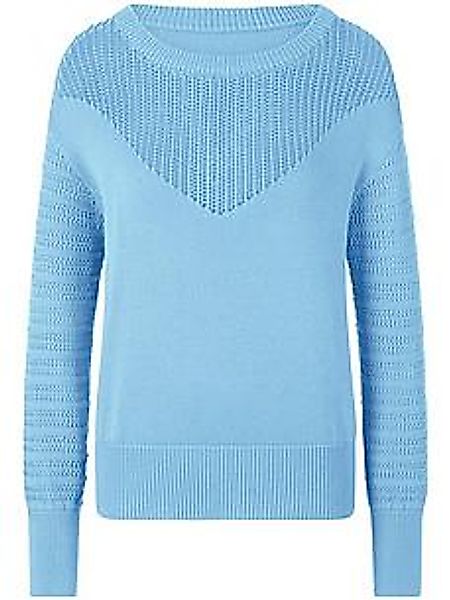 Rundhals-Pullover aus 100% SUPIMA®-Baumwolle Peter Hahn blau günstig online kaufen