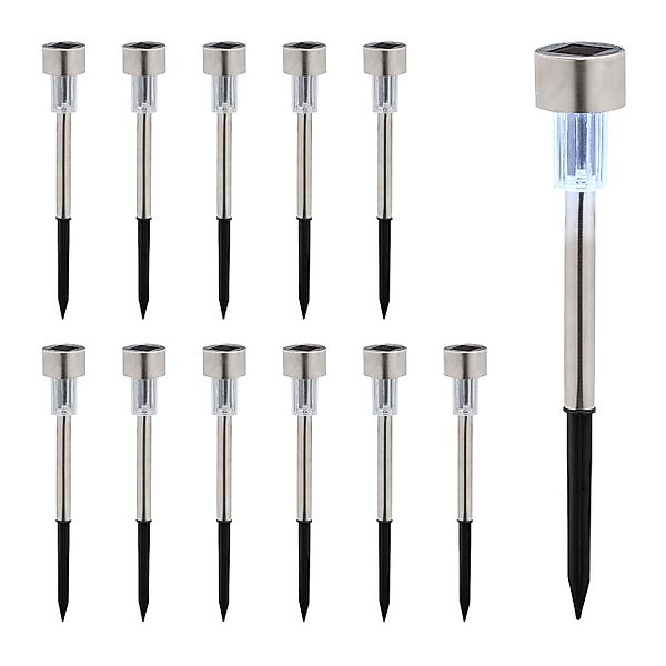 relaxdays LED Solarleuchte Solarlampen Set, 12er günstig online kaufen