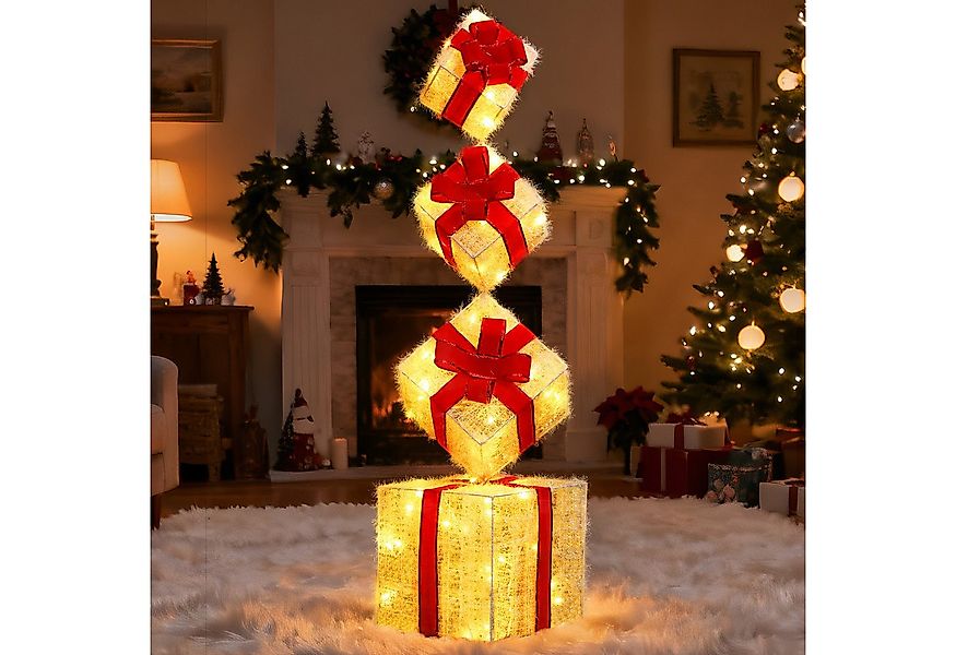 Elegear Weihnachtsfigur 4er Set LED Geschenkbox Weihnachten, Weihnachtsdeko günstig online kaufen