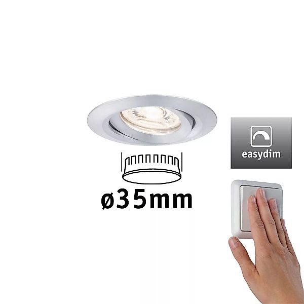 Paulmann Nova mini Plus Einbauspot easydim alu günstig online kaufen