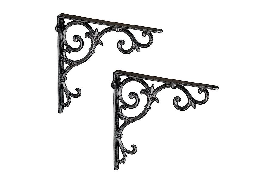 relaxdays Wandregalhalter 2er Set Regalwinkel antik, schwarz günstig online kaufen