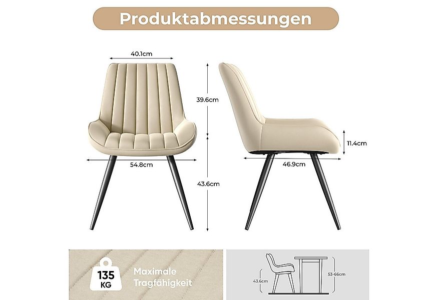 HawthyHome Esszimmerstuhl bequeme Polsterstühle Küchenstuhl (2 St), mit Rüc günstig online kaufen