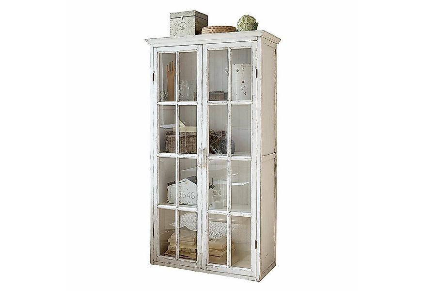 Mirabeau Vitrine charmanter Vitrinenschrank Keanu aus Kiefernholz im Shabby günstig online kaufen