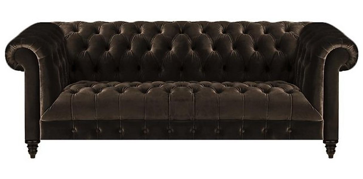 JVmoebel Chesterfield-Sofa Moderne Braune Chesterfield Couch Designer Stoff günstig online kaufen