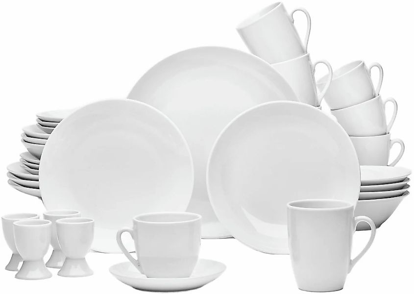 van Well Kombiservice "Geschirr-Set Ronda, 32-teilig" rund, weiß, spülmasch günstig online kaufen