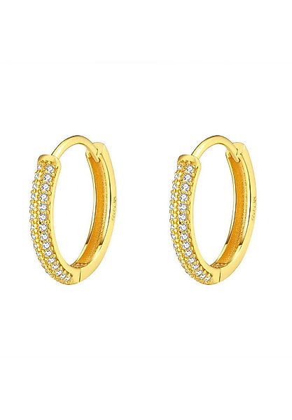 Hey Happiness Paar Creolen Doppel Zirkonia, Klein / Mittel, Schicke Silber günstig online kaufen