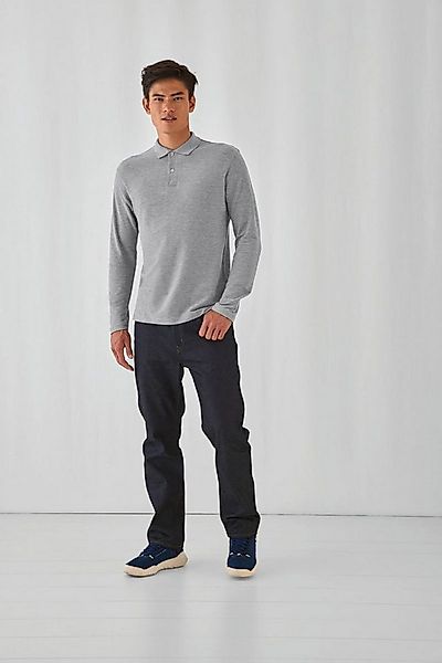 B&C Langarm-Poloshirt Herren Long Sleeve Polo ID.001 / 100 % Baumwollpiqué günstig online kaufen