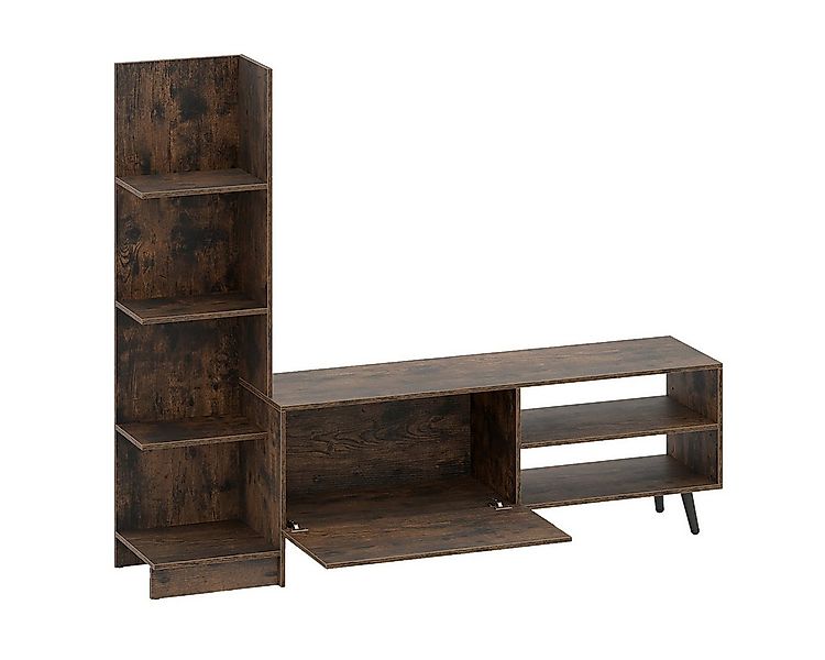 COSTWAY TV-Schrank mit Bücherregal & verstellbarem Regal Fernsehtisch 140cm günstig online kaufen