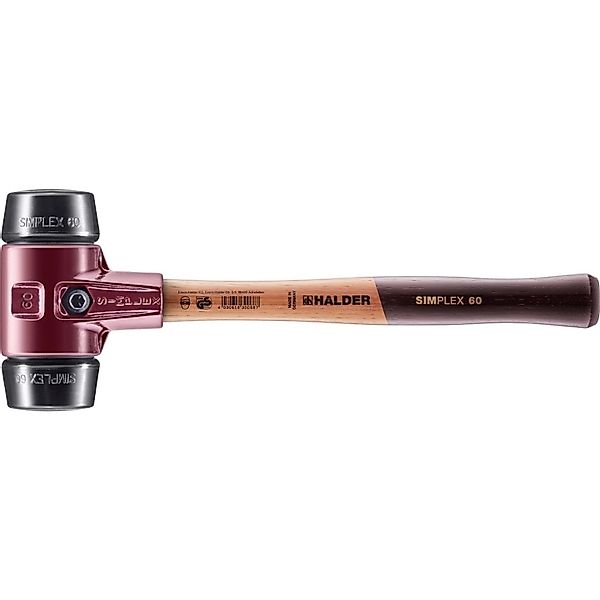 Halder Simplex Schonhammer Ø 60 mm Gummi Schwarz mit Tempergussgehäuse günstig online kaufen