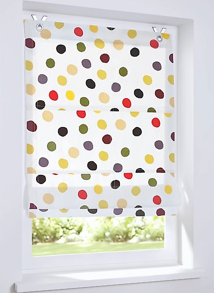 Kutti Raffrollo "Dots" mit Hakenaufhängung ohne Bohren freihängend Baumwoll günstig online kaufen