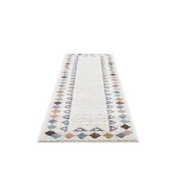 payé Teppich Nara-3034 Hochflor 80x300 cm Multi Rautenmuster günstig online kaufen