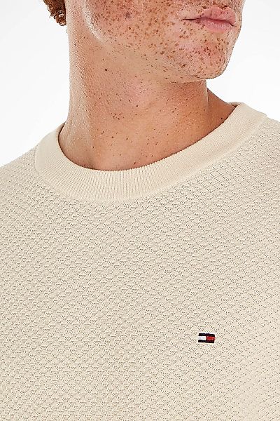 Tommy Hilfiger Pullover Struktur Ecru - Größe M günstig online kaufen
