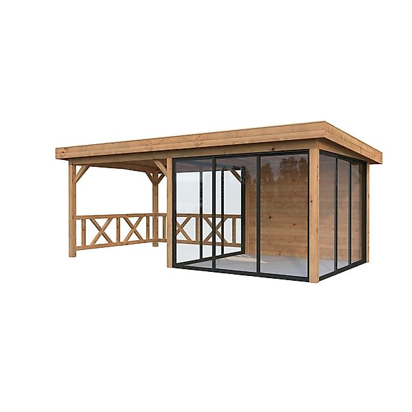 Palmako Pavillon Lenna Set 404 Slide Braun Tauchgrundiert 588 cm x 300 cm F günstig online kaufen